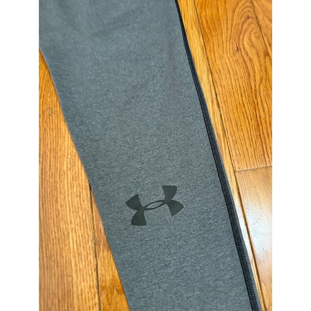 Under Armour Mens HeatGear Compression Leggings Charcoal Grey Heathered Tights M - Picture 3 of 6